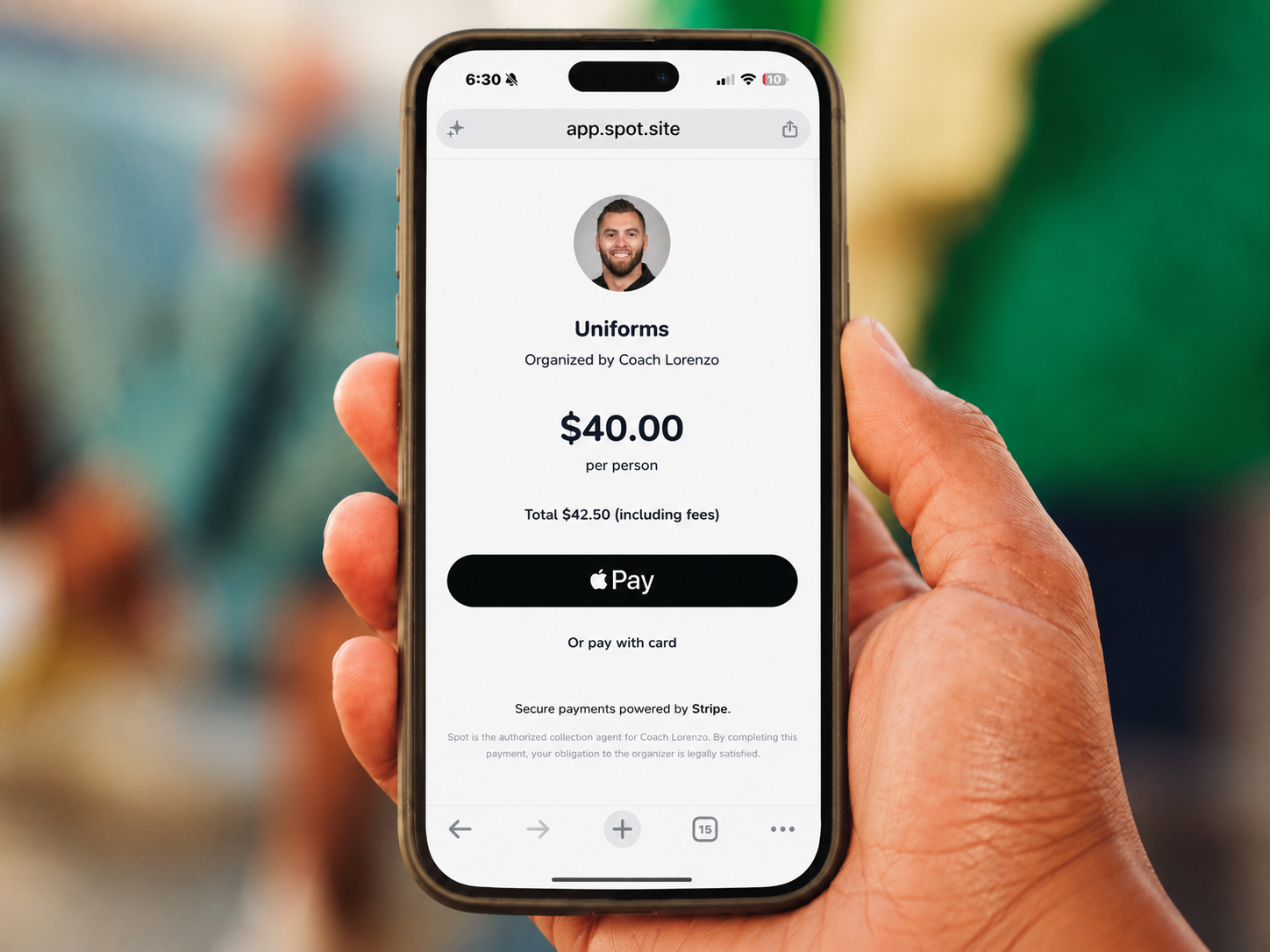 Spot product screenshot